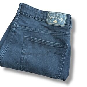 Copper‎ & Oak Mens Straight Leg Jeans Black Denim Size 36W x 29L